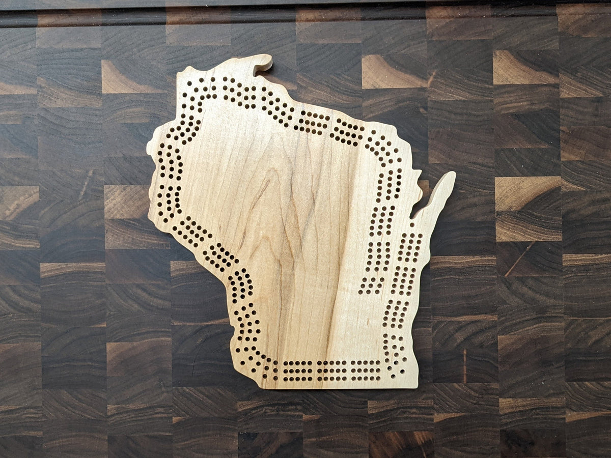 Wisconsin State Road Map Cribbage retailer Board