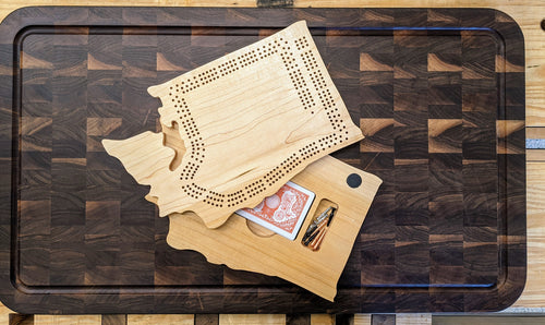 Washington State WA Travel Cribbage Board, Storage Inside!, Includes Cards and Pegs!