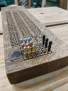 Customizable Live Edge Cribbage Board - Pegs Included!