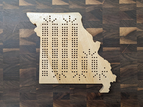 Missouri State MO Cribbage Board, Includes Pegs!