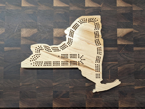 New York State NY Cribbage Board, Includes Pegs!